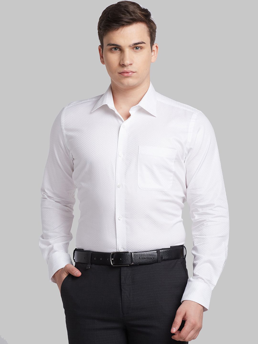 

Raymond Self-Design Pure Cotton Shirt, White