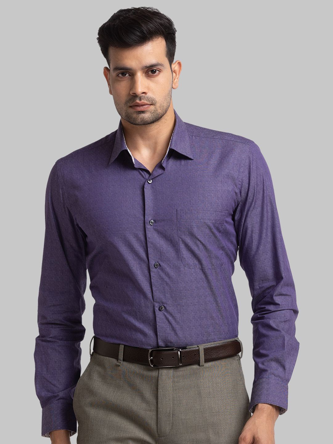 

Raymond Self Designed Pure Cotton Contemporary-Fit Formal Shirt, Violet