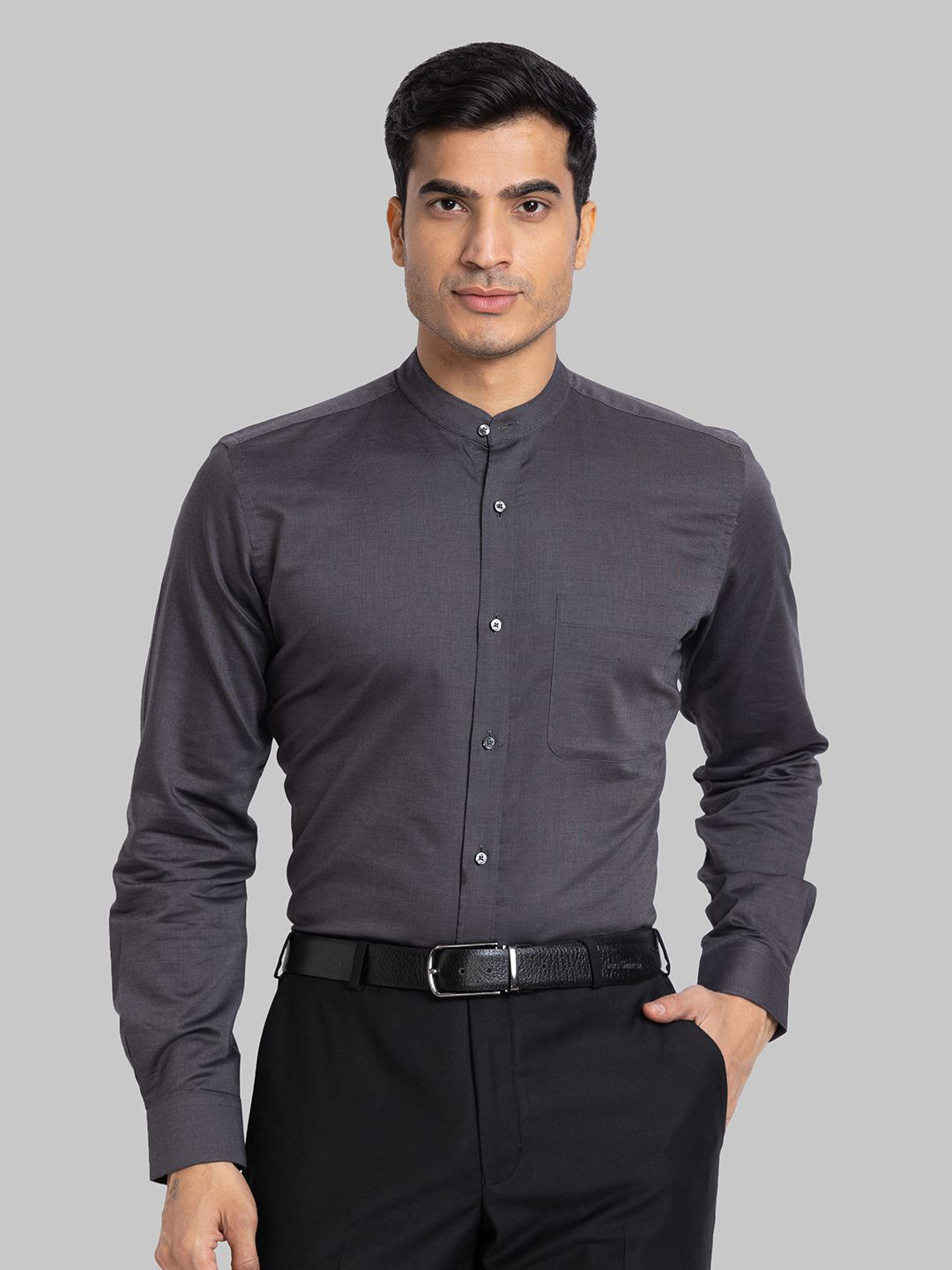 

Raymond Self Design Pure Cotton Shirts, Grey