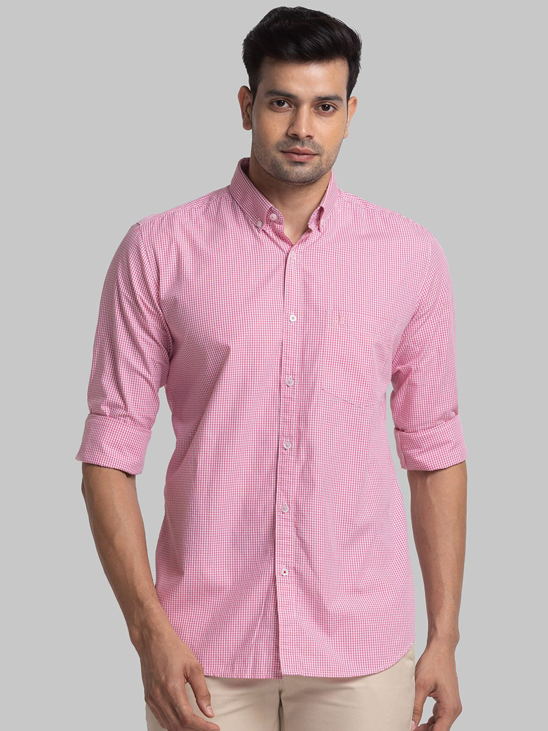 

Raymond Checked Pure Cotton Contemporary Fit Shirt, Red