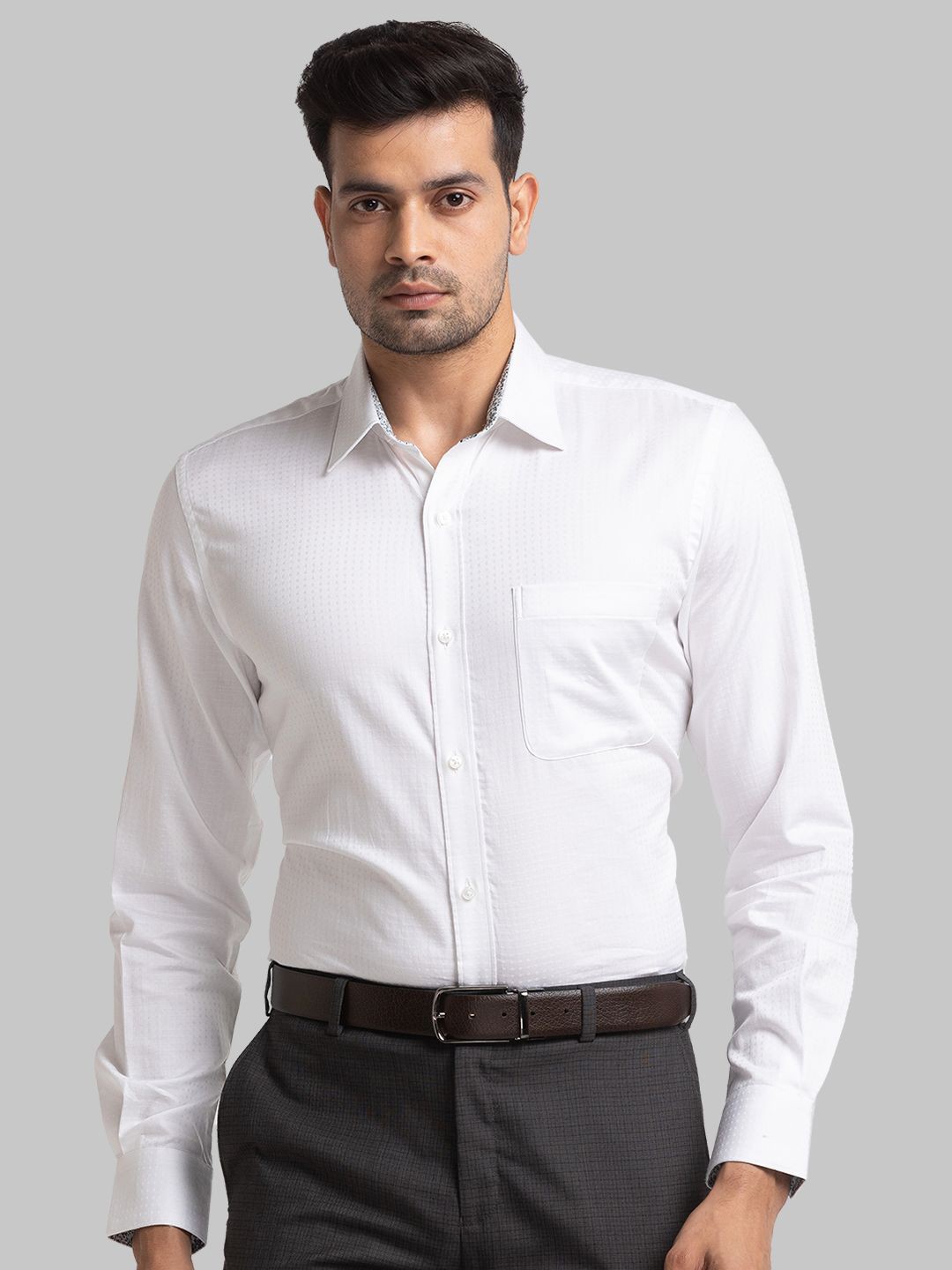 

Raymond Self Designed Cotton Contemporary-Fit Formal Shirt, White