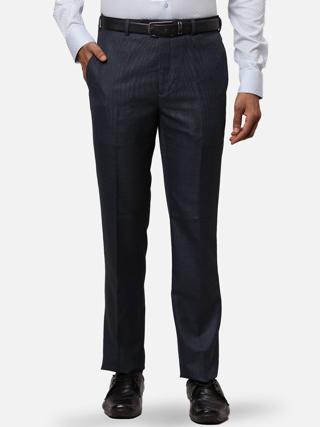 

Raymond Checked Contemporary Fit Trousers, Blue