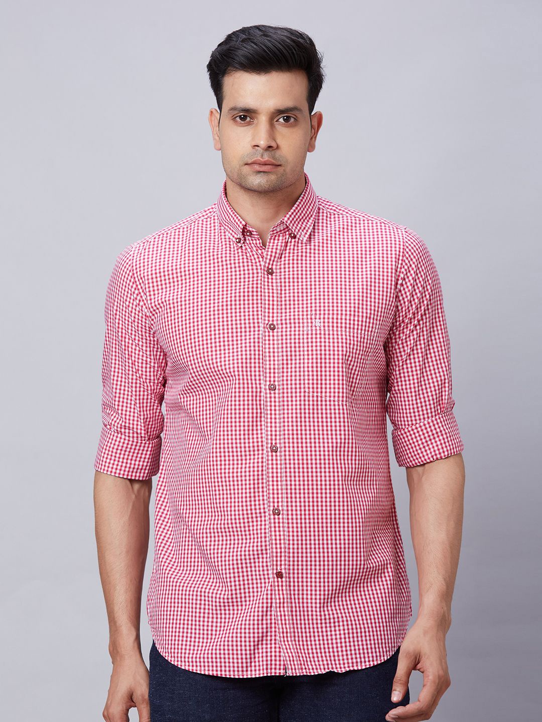 

Raymond Checked Pure Cotton Shirts, Red