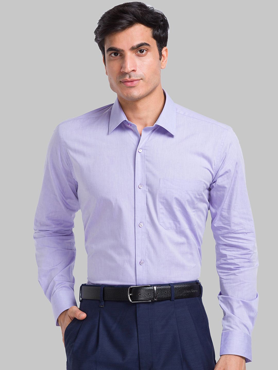 

Raymond Long Sleeves Pure Cotton Shirt, Violet