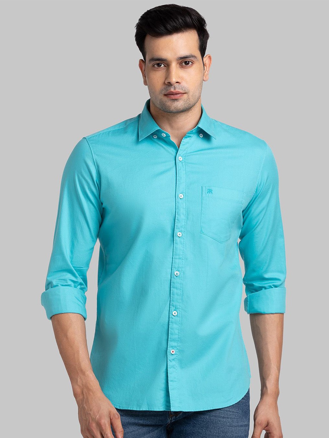 

Raymond Contemporary-Fit Pure Cotton Casual Shirts, Green