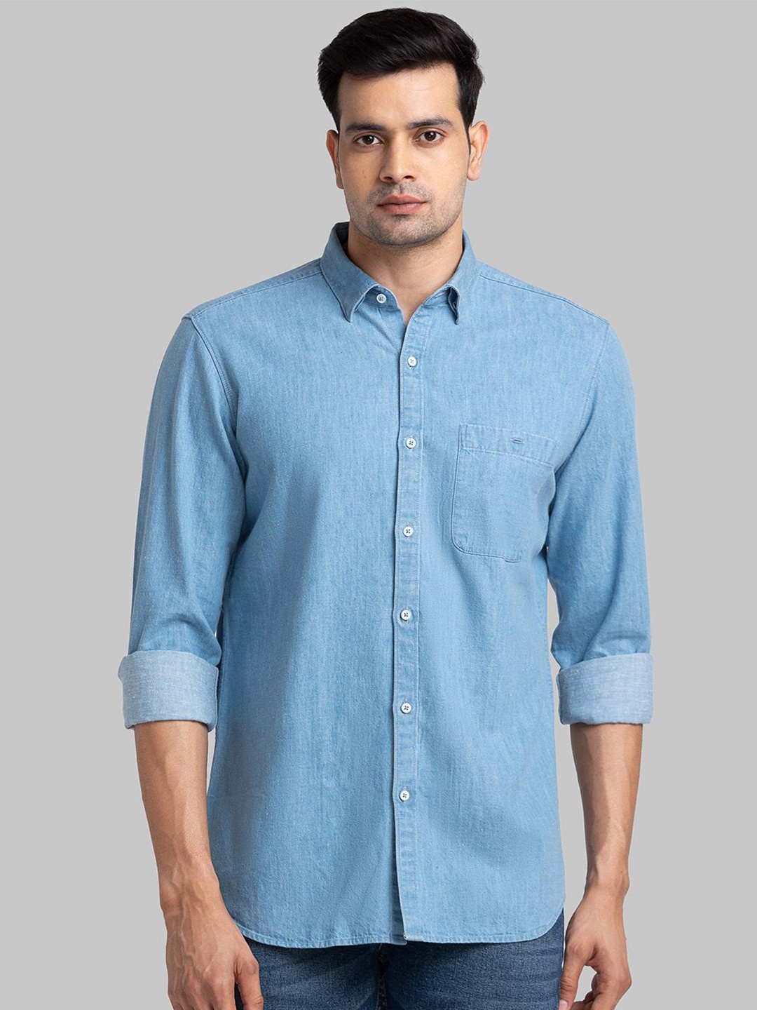 

Raymond Long Sleeves Pure Cotton Shirt, Blue