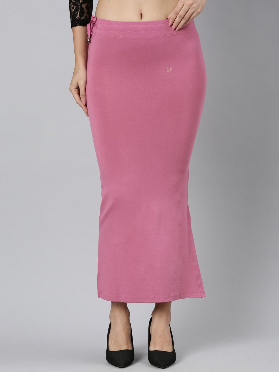 

TWIN BIRDS Women Solid Stretchable Straight Fit Saree Skirt, Pink