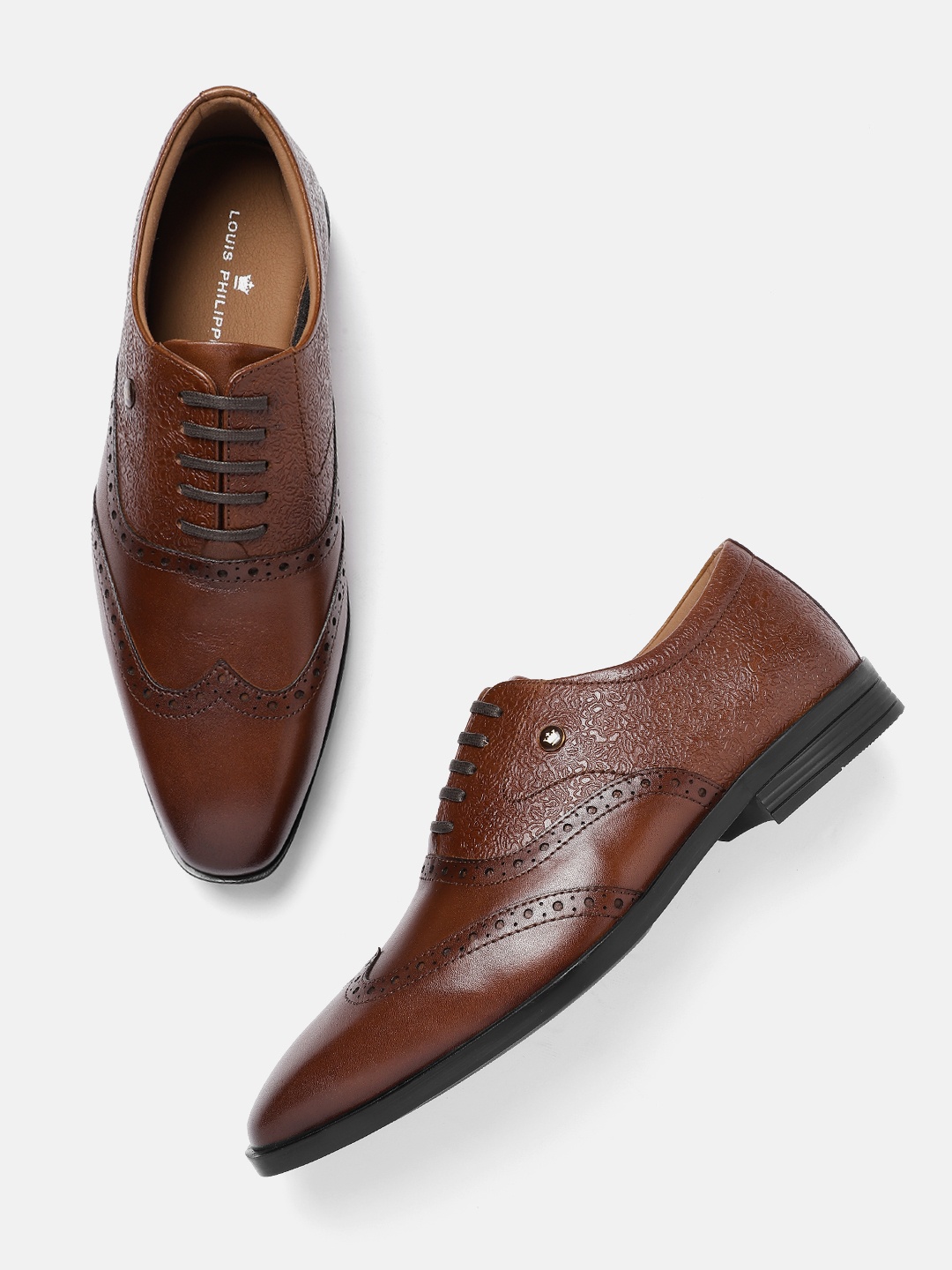 

Louis Philippe Men Formal Leather Brogues, Brown