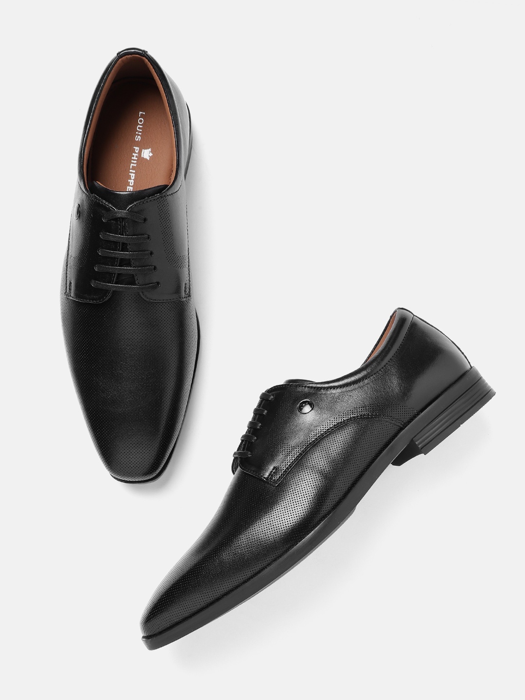 

Louis Philippe Men Formal Leather Derbys, Black