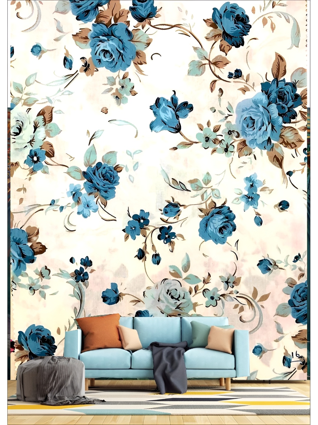 

Aura White & Blue 3D Printed Self Adhesive Wall Sticker