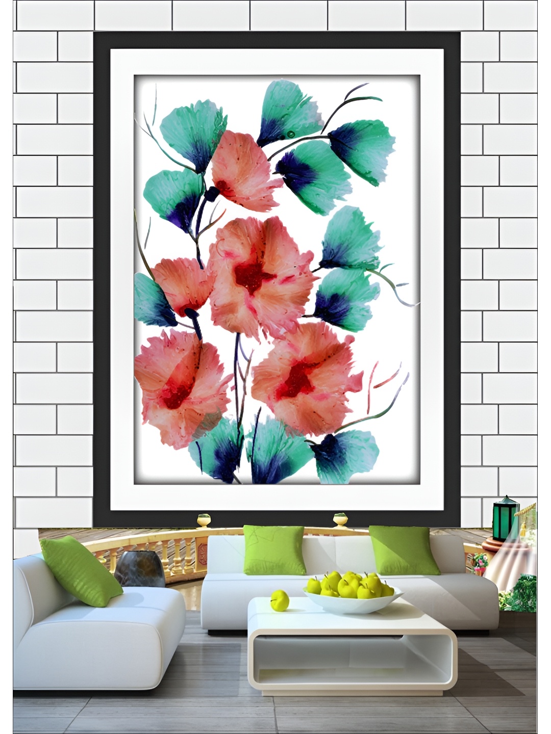 

Aura Floral White 3D Printed Wall Sticker, Multi