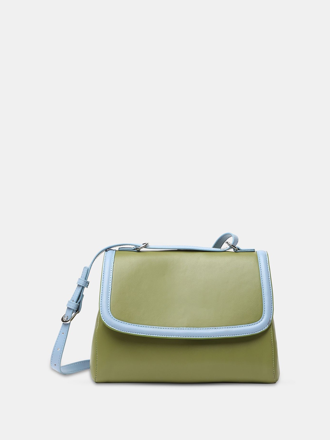 

Vero Moda Textured PU Oversized Structured Satchel with Applique, Green