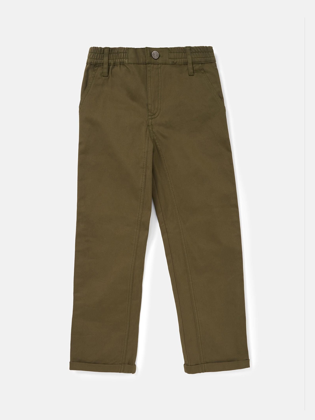 

Angel & Rocket Boys Mid-Rise Slim Fit Trousers, Olive