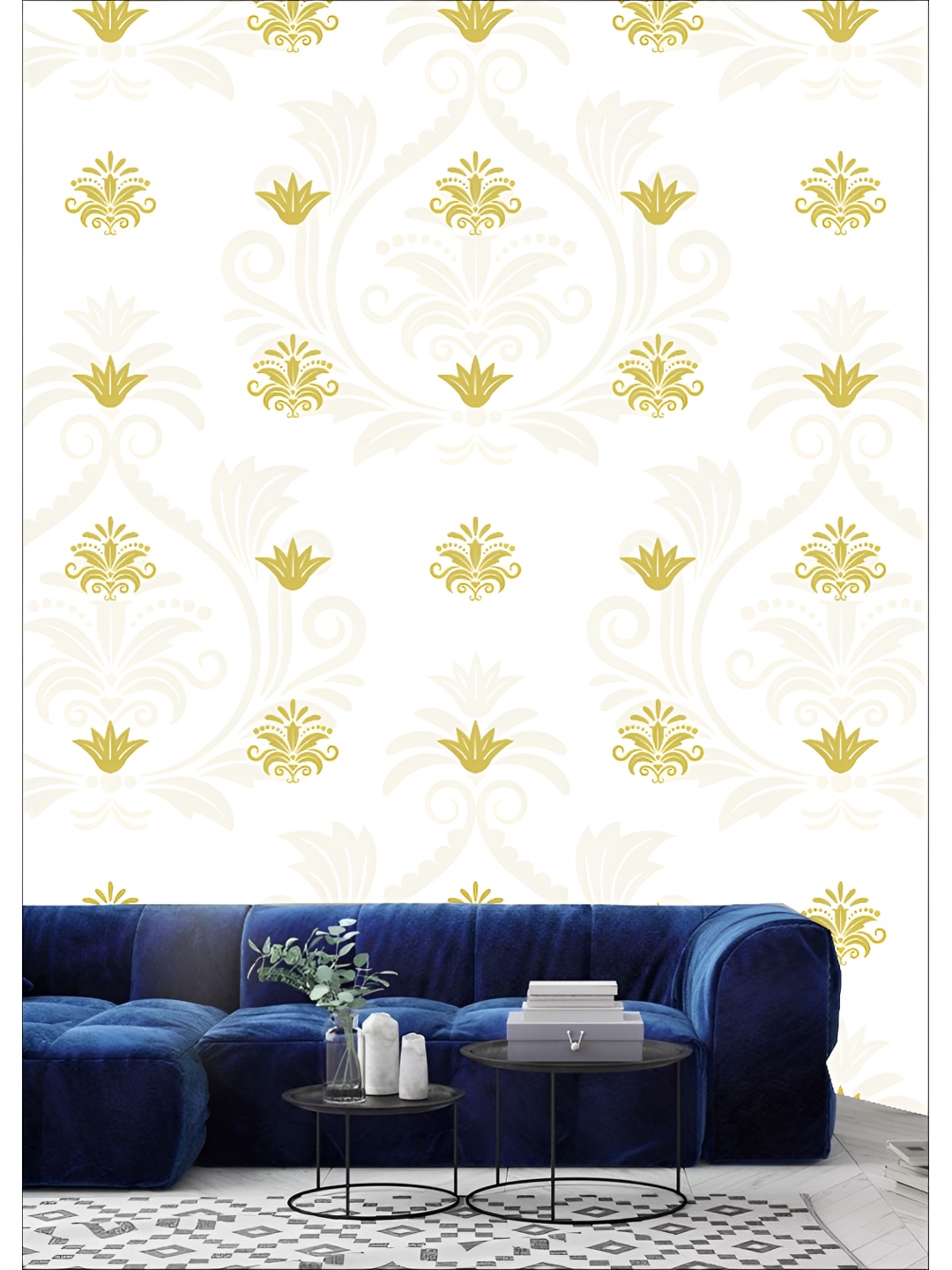 

Aura Off White & Yellow Printed Self Adhesive Wallpaper Sticker