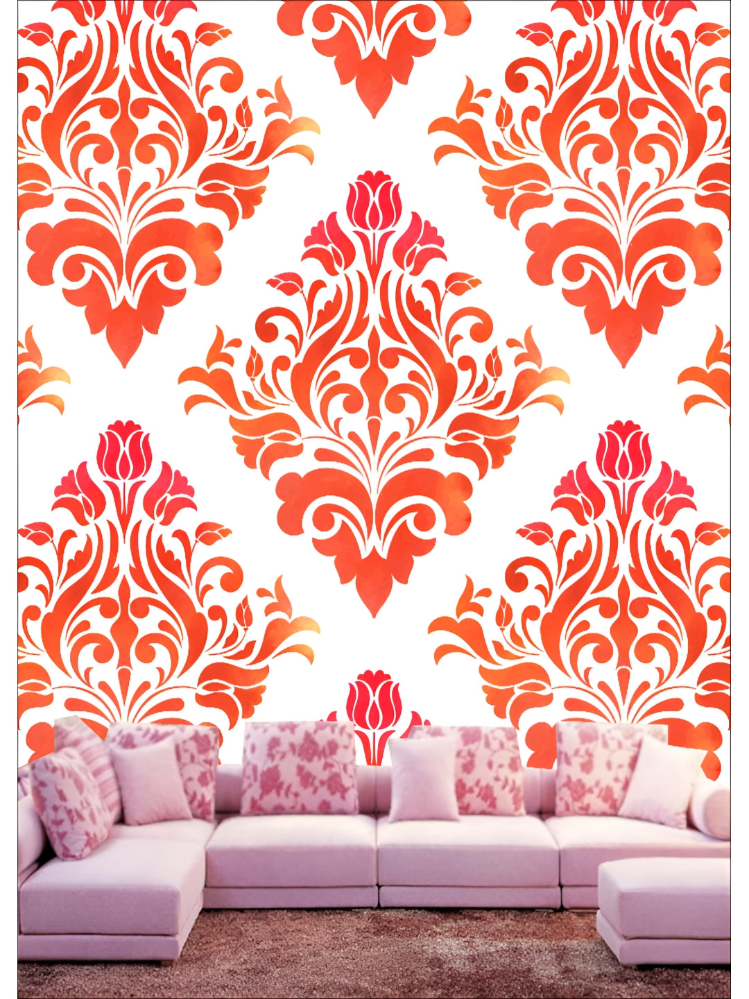 

Aura Red & White 3D Printed Self Adhesive Wall Sticker