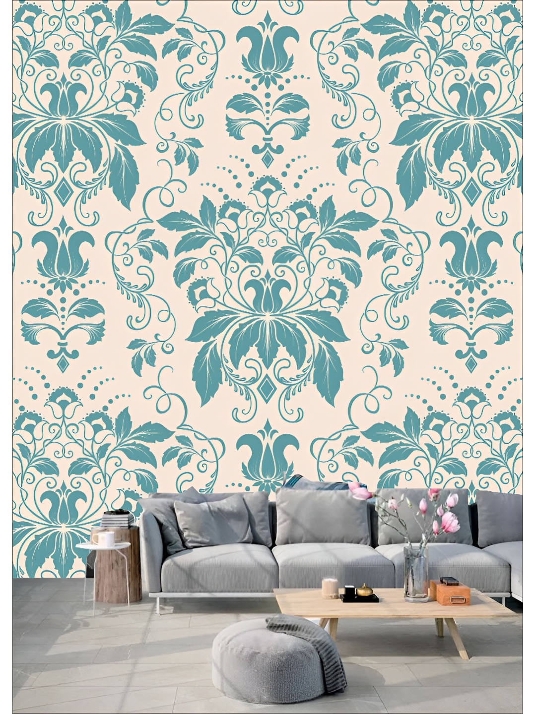 

Aura Cream & Blue Printed Self-Adhesive Wall Sicker