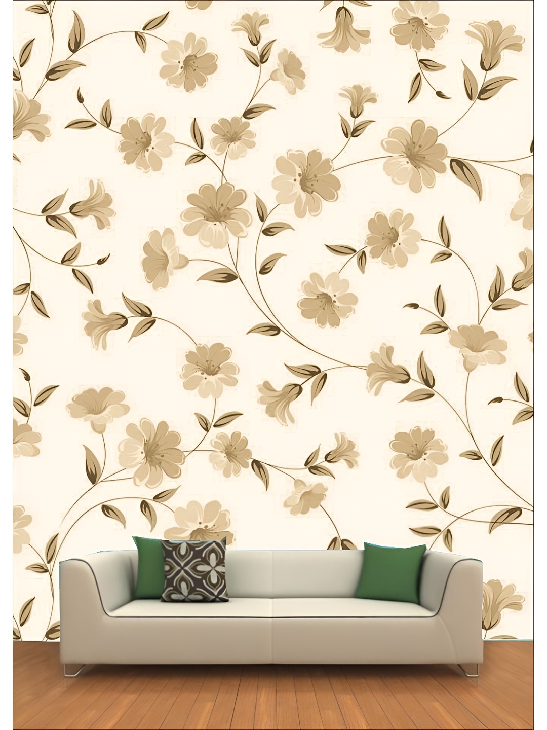 

Aura Off White & Brown Printed Self-Adhesive Wall Stickers