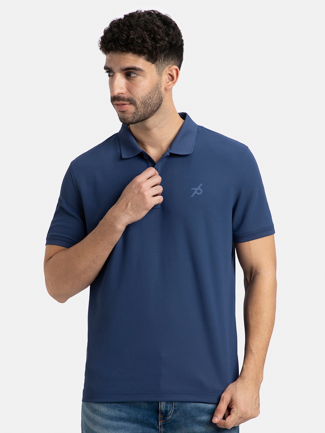 

Jockey Microfiber Fabric Solid Polo T-Shirt with StayDry & StayFresh Technology-AM38, Navy blue