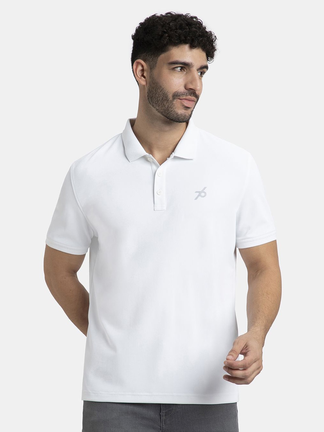 

Jockey Microfiber Fabric Solid Polo T-Shirt with StayDry & StayFresh Technology-AM38, White