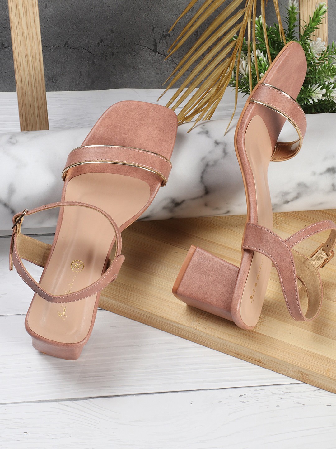 

Mast & Harbour Women Block Heels Sandals, Nude