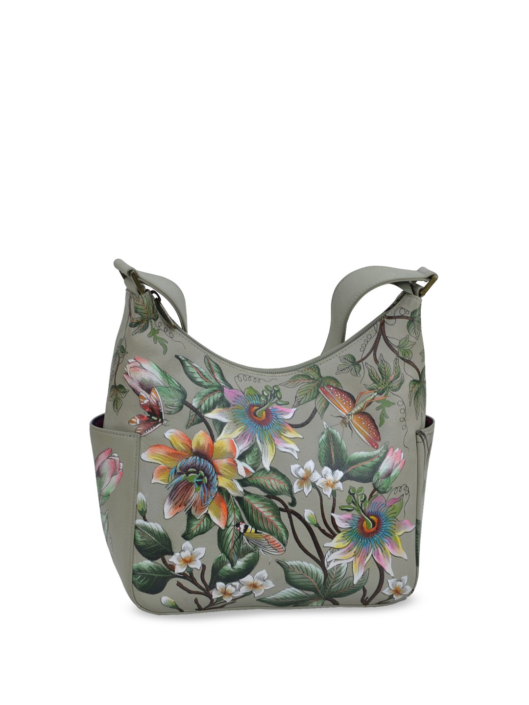 

Anuschka Floral Leather Oversized Shopper Shoulder Bag, Grey
