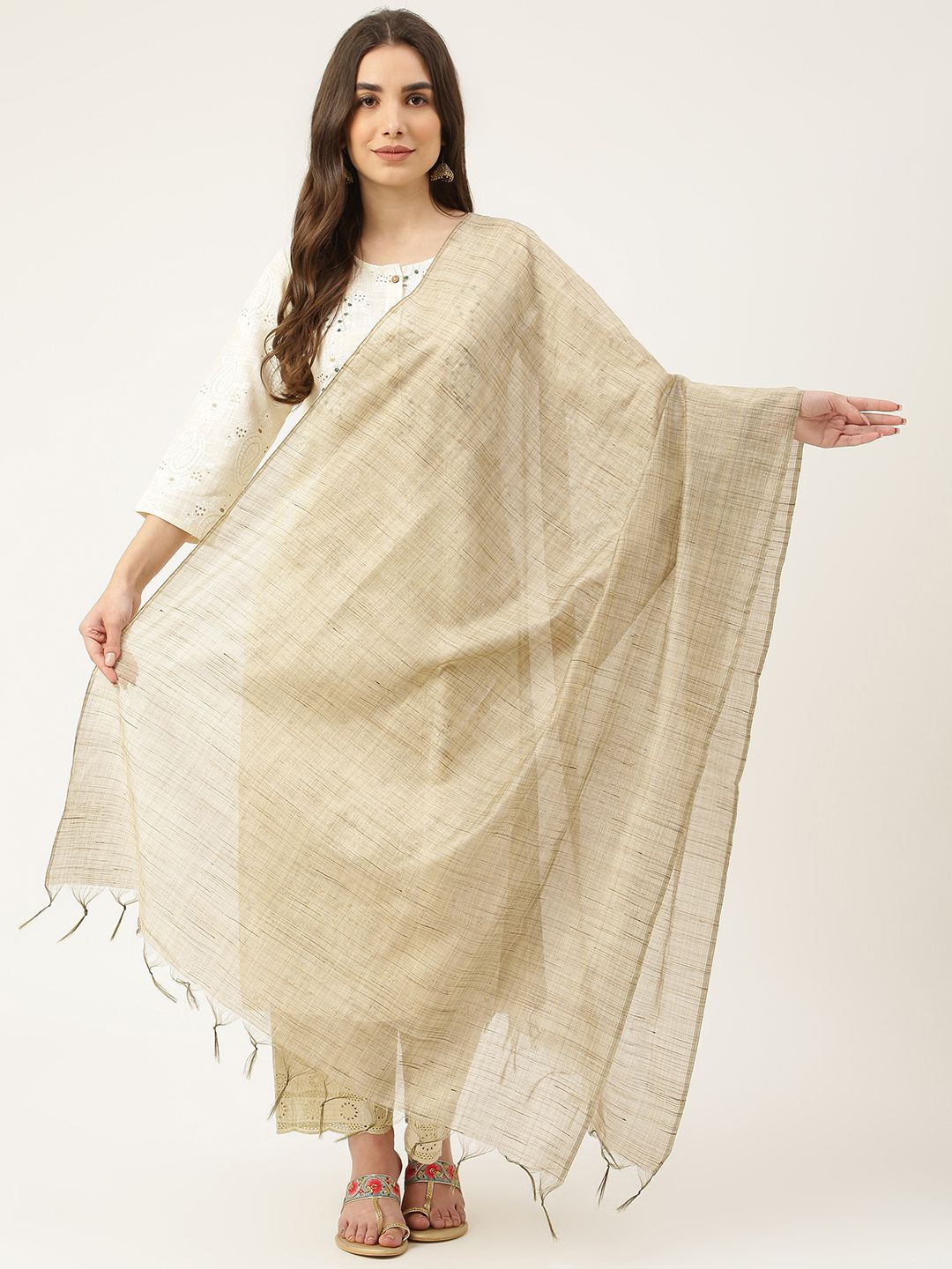 

DECKEDUP Dupatta, Beige