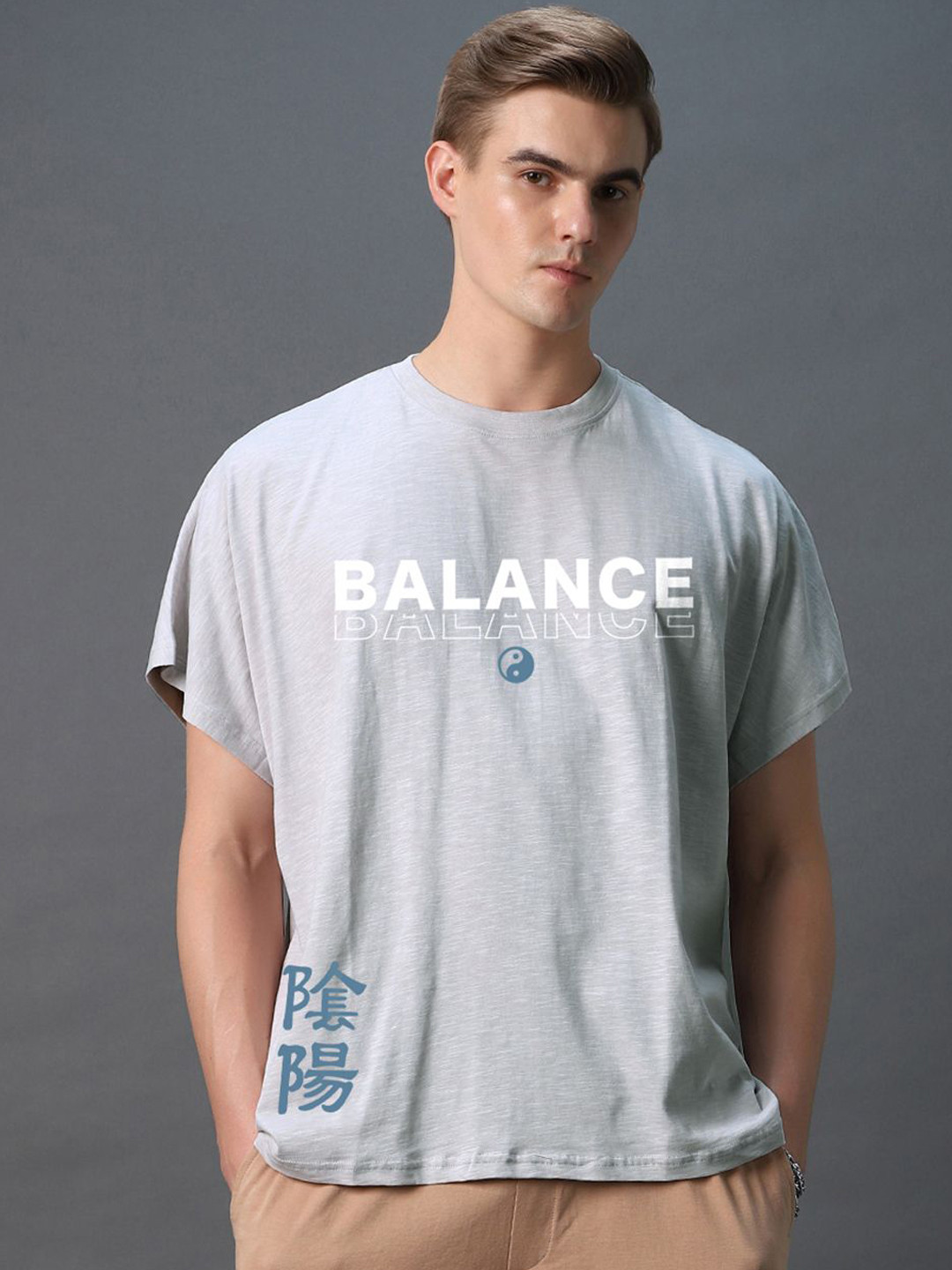 

Bewakoof Typography Printed Pure Cotton T-Shirt, Grey