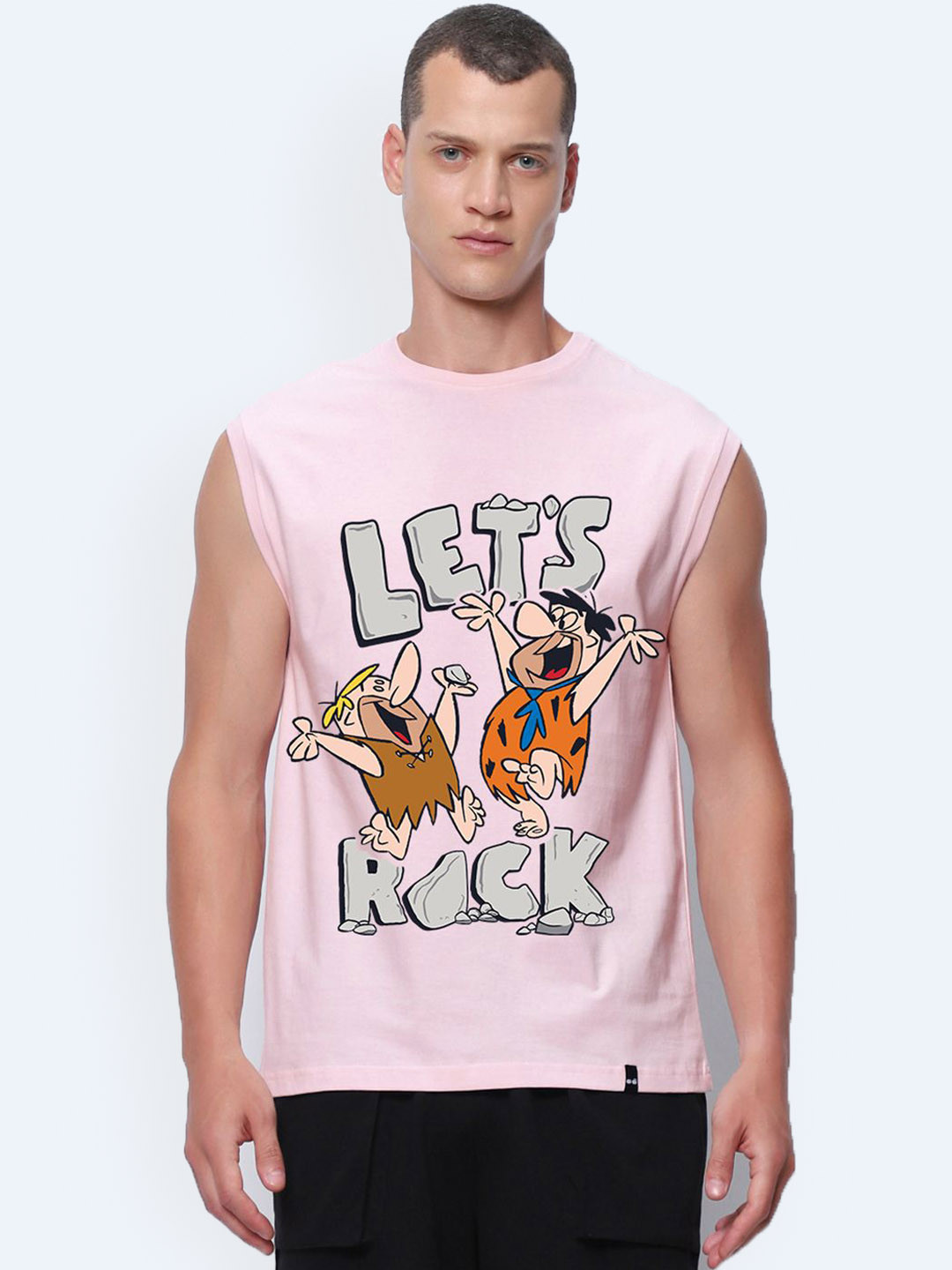 

Bewakoof Men Graphic Printed Pure Cotton T-Shirt, Pink