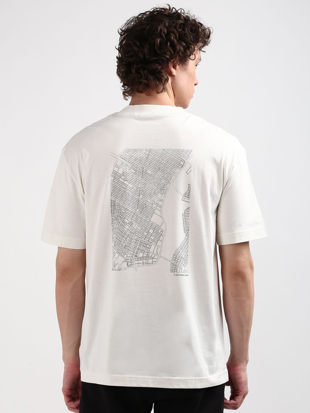 

Calvin Klein Jeans Men Printed Round Neck T-shirt, Beige