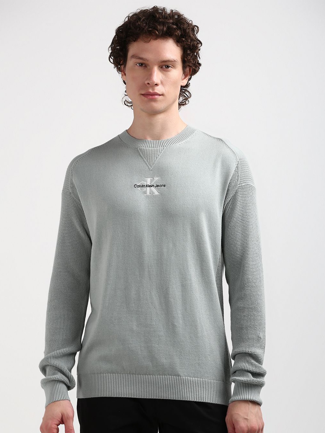 

Calvin Klein Men Printed Pullover, Grey