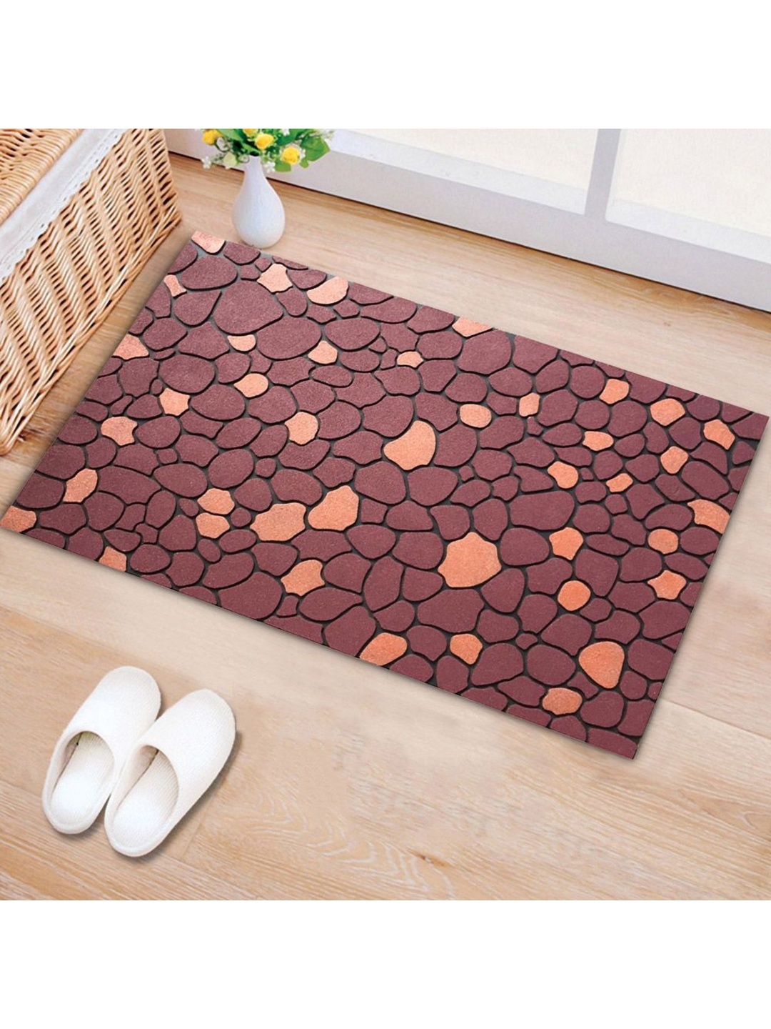 

Freelance Brown & Beige Self-Designed Anti-Skid Doormat