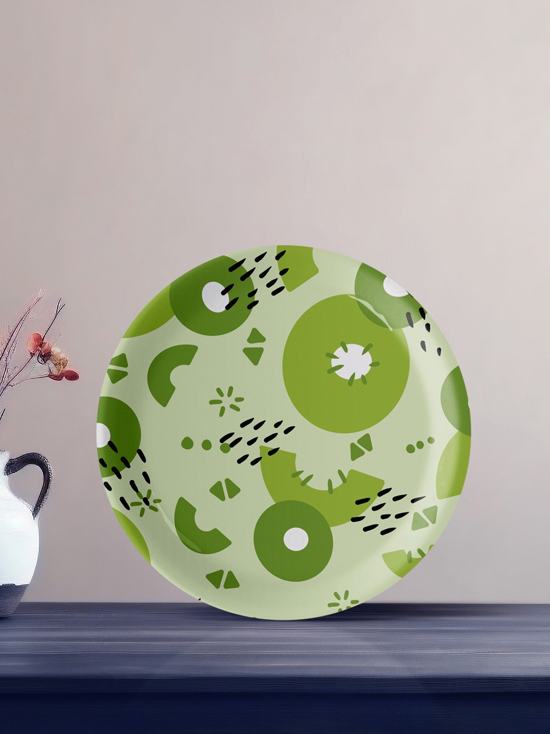 

nestroots Olive Green Fruit Designed Round Shaped Ceramic Wall Decor Plate