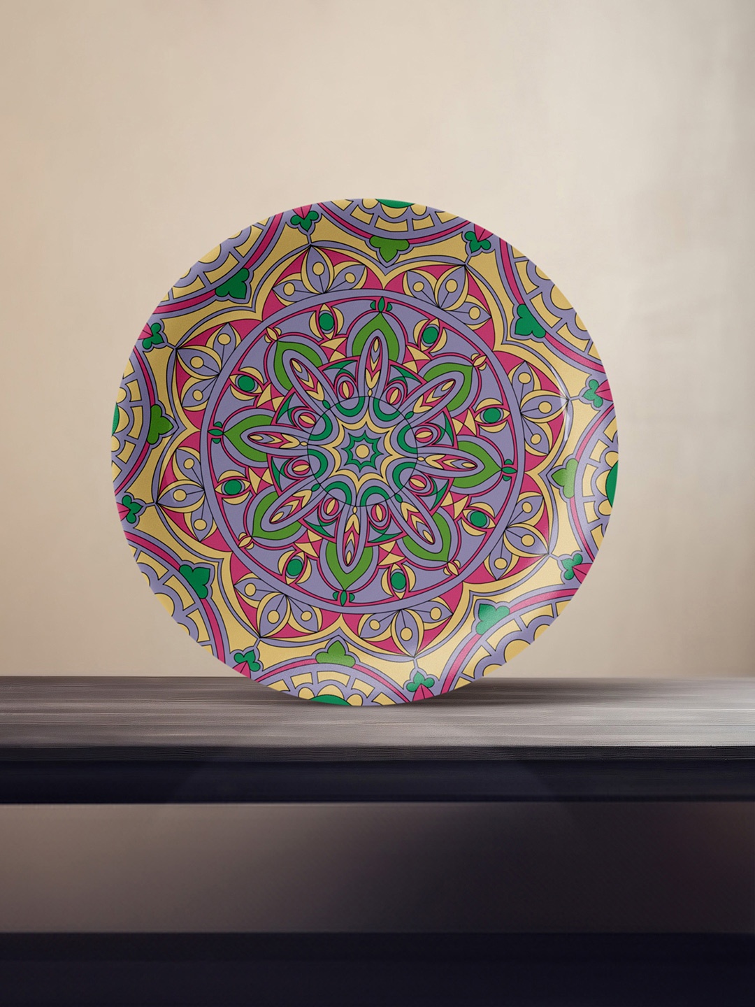 

nestroots Green & Pink Printed Porcelain Wall Decor Plate, Red