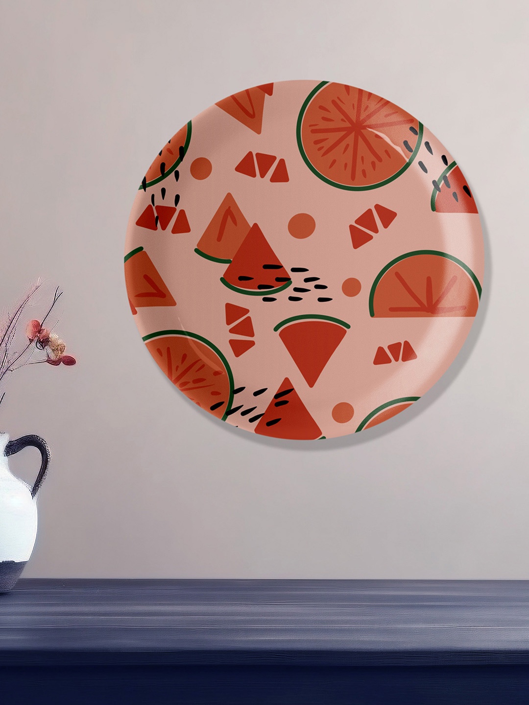 

nestroots Red & Green Printed Ceramic Wall Hangings