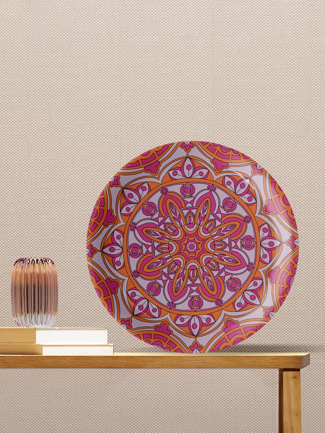 

nestroots Red & White Ceramic Mandala Design Wall Decor Plate