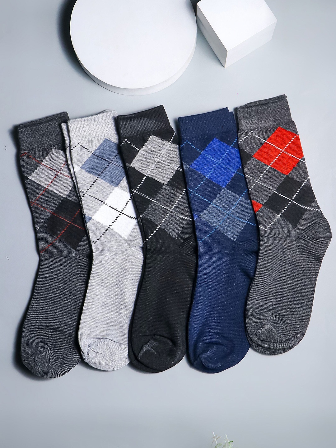 

Brauch Men Pack Of 5 Assorted Cotton Above Ankle-Length Socks