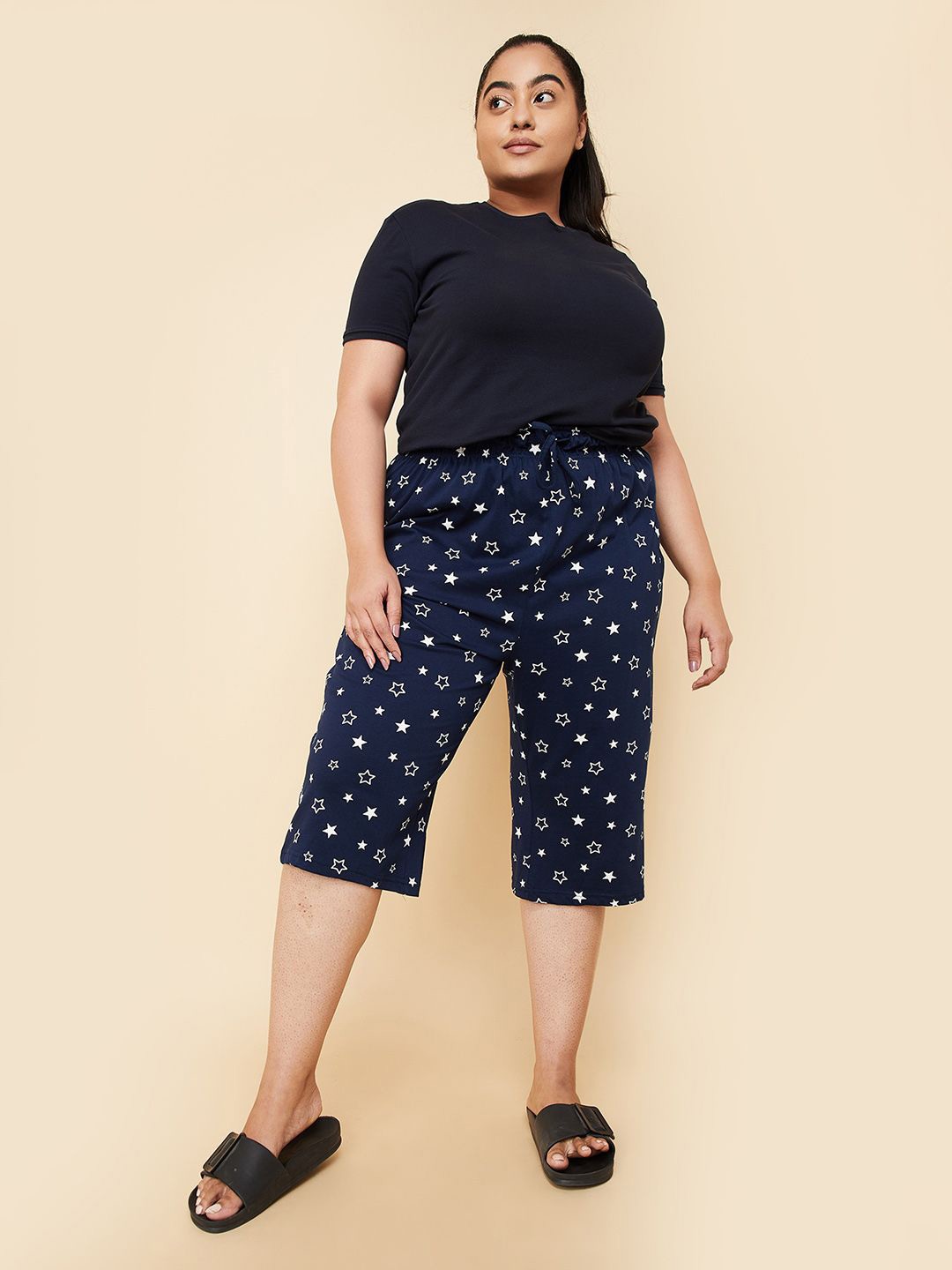 

max Women Printed Capris, Blue