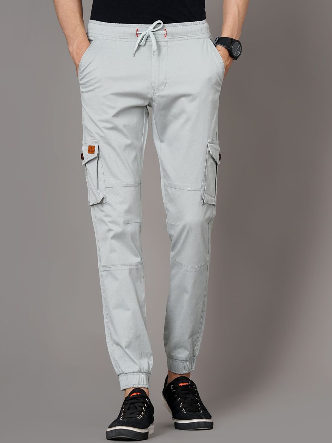 

PAUL STREET Men Mid Rise Urban Slim Slim Fit Joggers Trousers, Grey