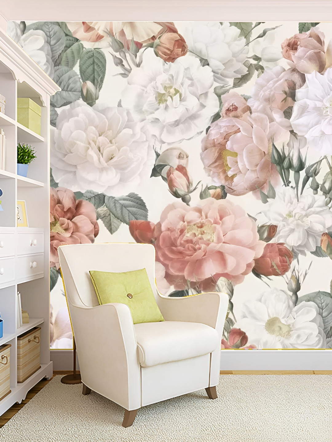 

Aura White & Green Floral Printed Self-Adhesive Wall Stickers