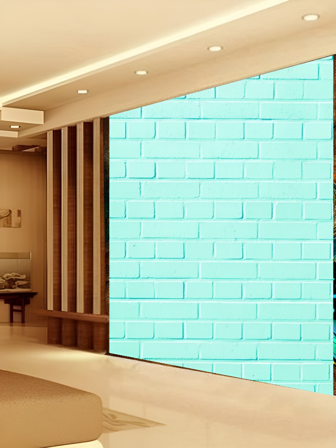 

Aura Sky Blue 3D Printed Self Adhesive Wall Sticker