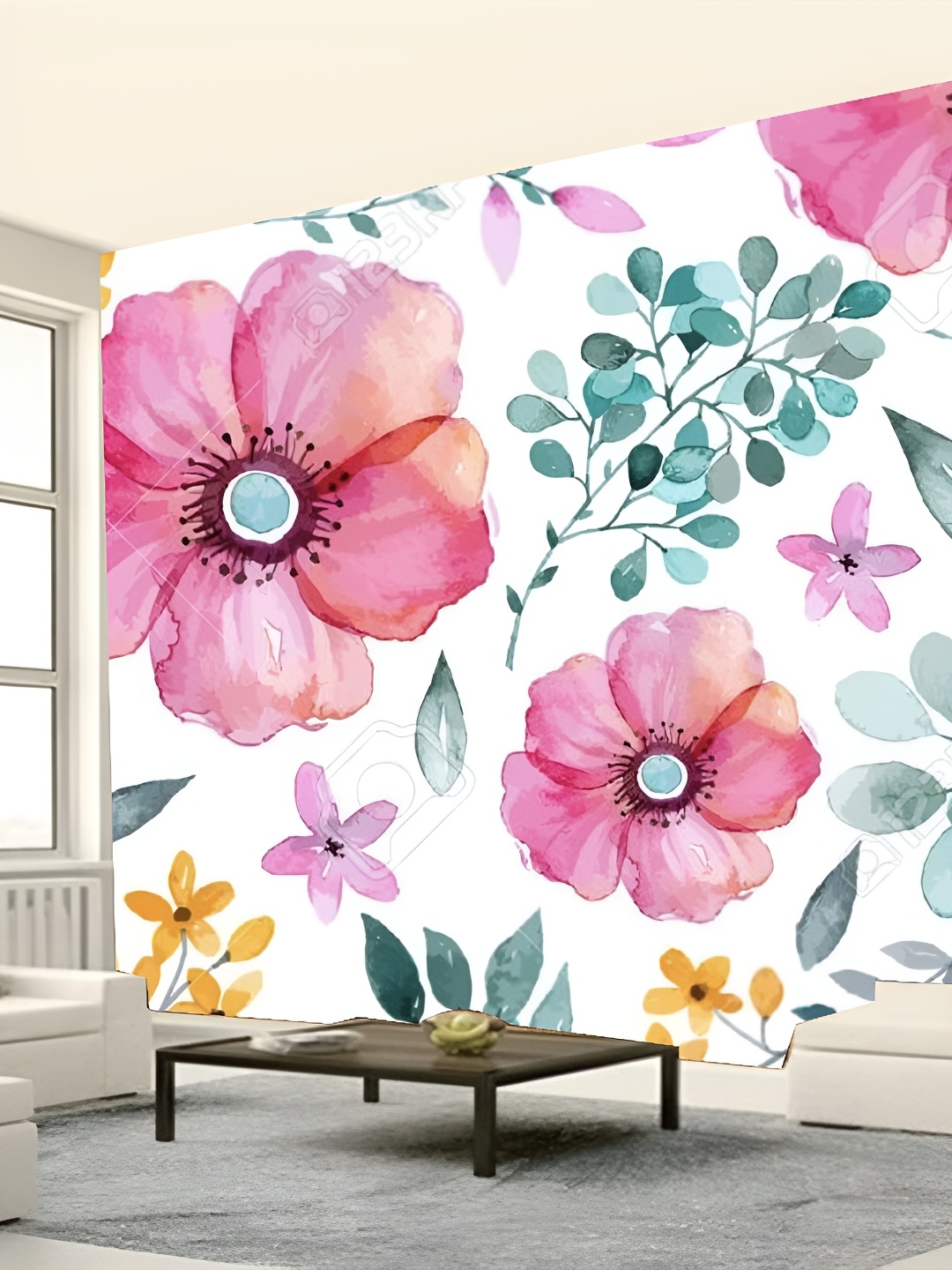 

Aura Pink & White Printed Self-Adhesive Wall Stickers Wallpaper