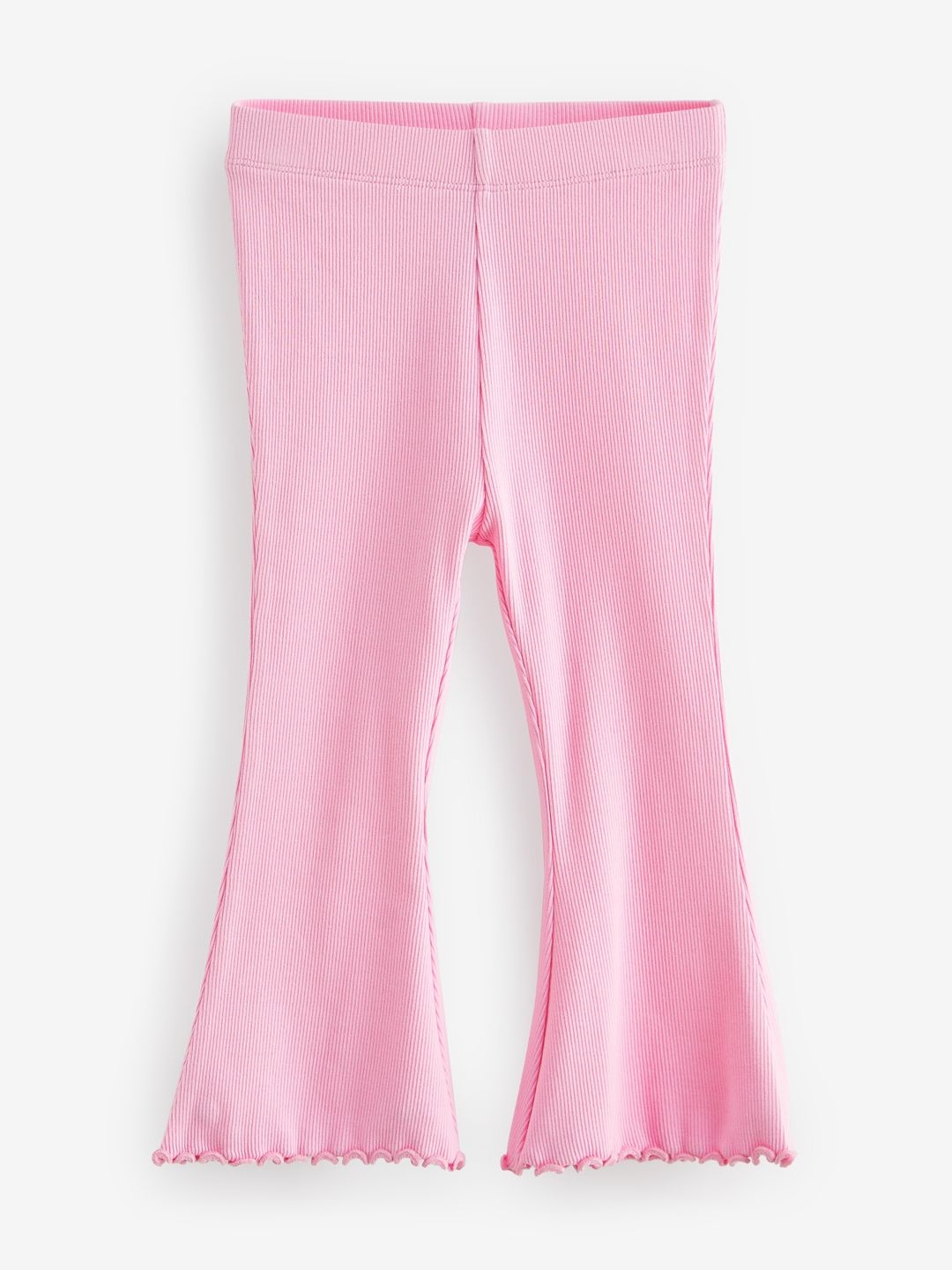 

NEXT Infant Girls Self-Striped Ribbed Bootleg Trousers, Pink