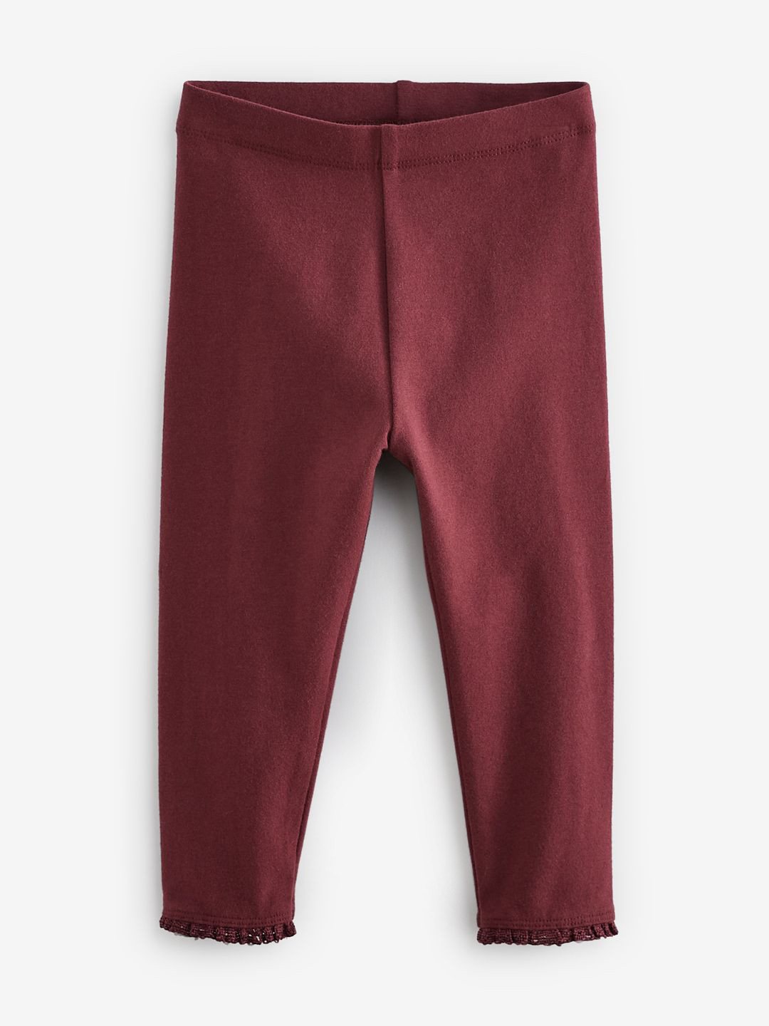 

NEXT Infant Girls Ankle Length Leggings with Lace Trim, Maroon