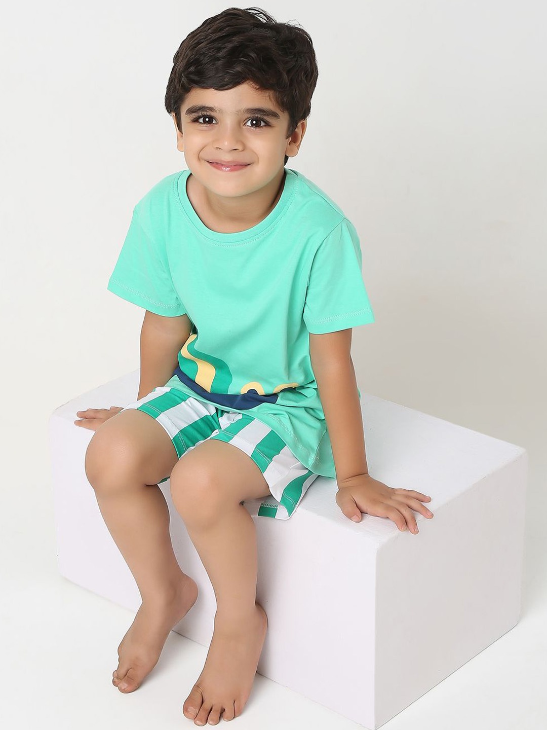 

You Got Plan B Unisex Kids Printed Night suit, Green