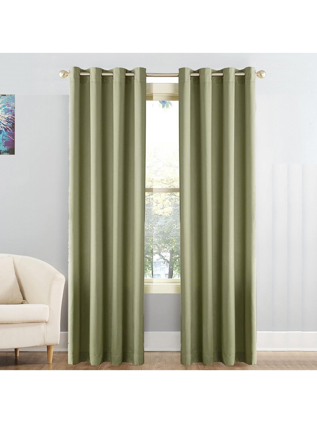 

JARS Collections Olive Green Room Darkening Window Curtain