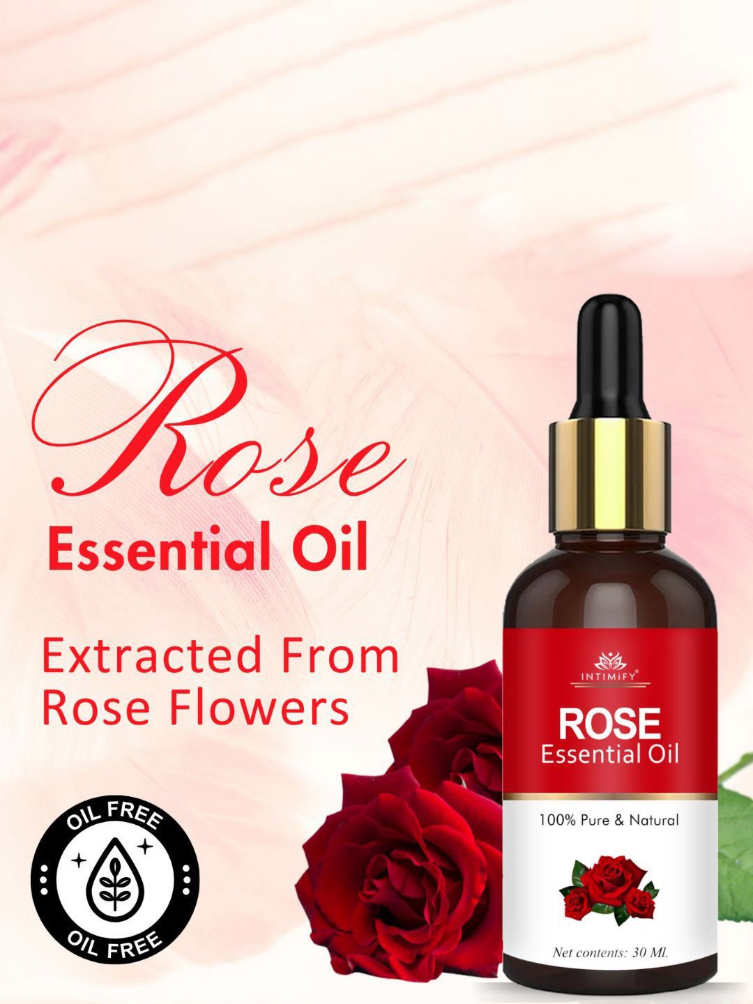 

INTIMIFY Anti-Aging Rose Oil Skin Brightening & Lightening Oil-30 ml, Red