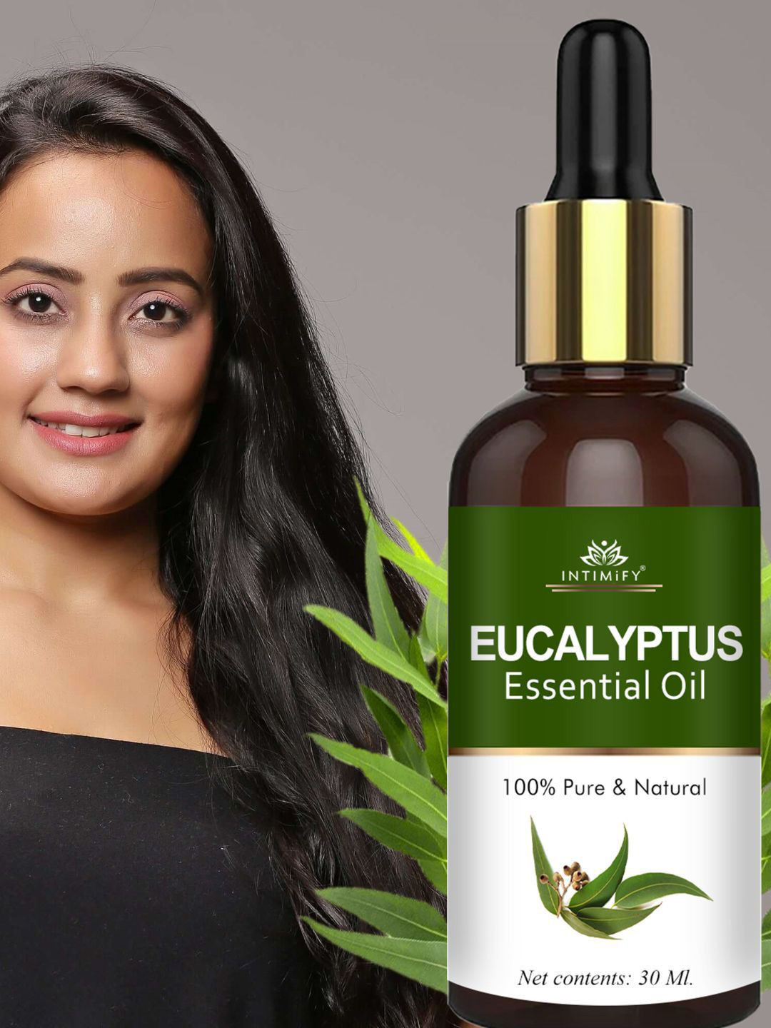 

INTIMIFY Eucalyptus Essential Oil For Hair Growth & Healthy Hair Scalp - 30ml, Green
