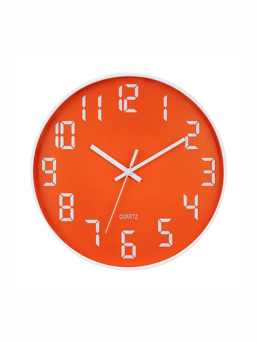

SHOPPOFOBIX Orange & White Contemporary Wall Clock