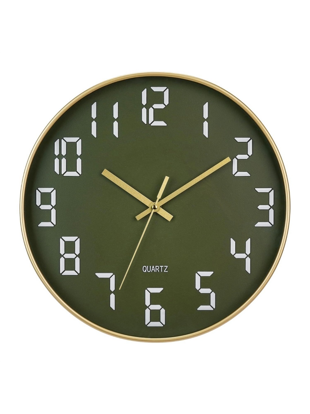 

SHOPPOFOBIX Olive Green & White Contemporary Analogue Wall Clock