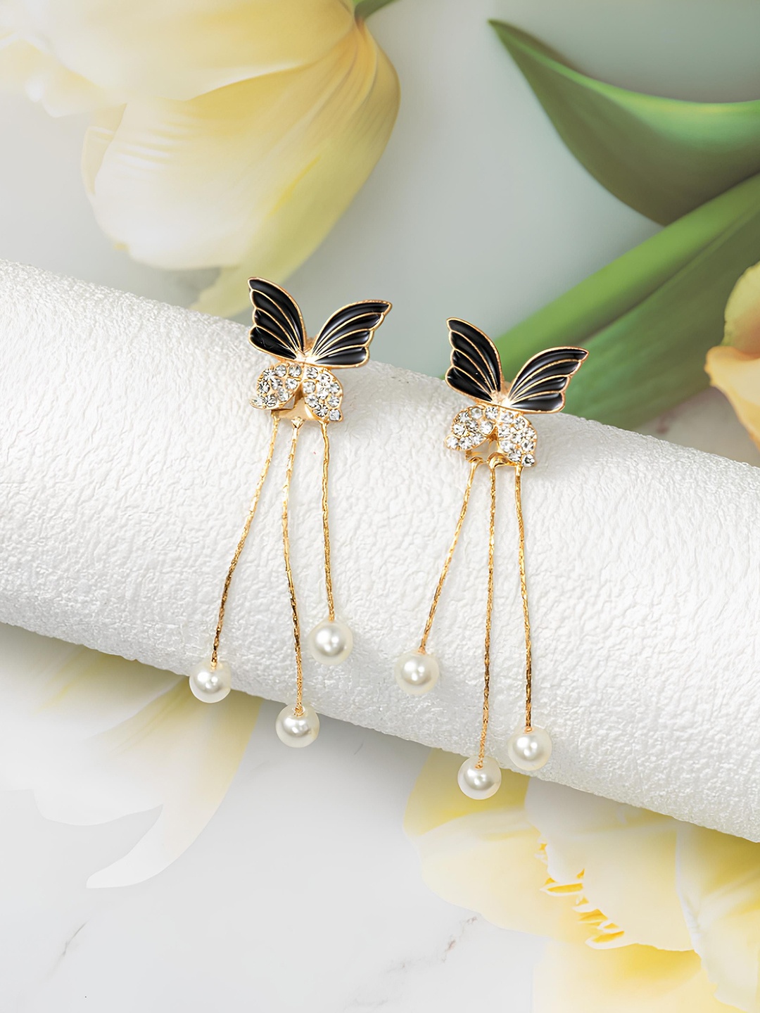 

KARISHMA KREATIONS Contemporary Drop Earrings, Black